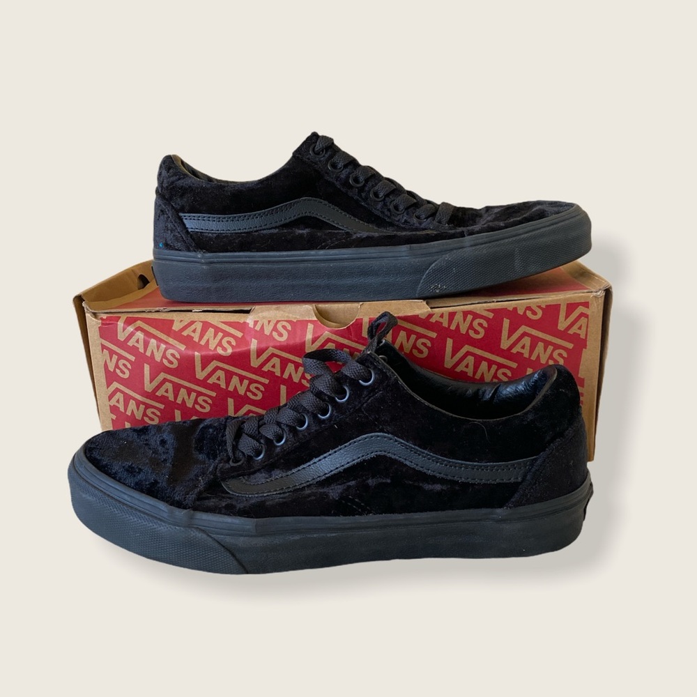 Vans black velvet